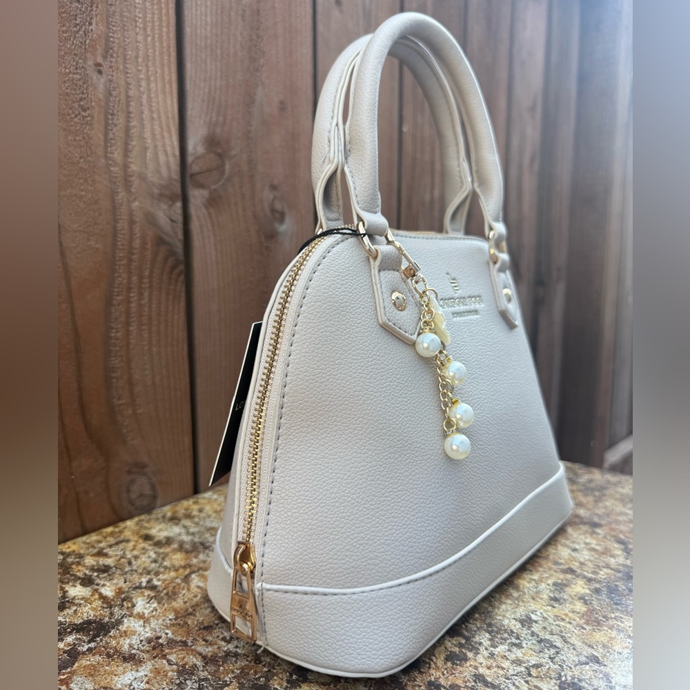 London Fog Cream EVE Dome Satchel - Picture 3 of 16